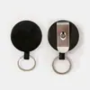 Fivela plana personalizada de fácil puxar 4cm clipe traseiro de metal chaveiro padrão gota de cola de fácil puxar logotipo fivela retrátil de plástico