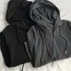 Chamarra Casual Deportiva Simple de Canalé Estilo Americano con Cierre para Mujer, Cárdigan con Capucha de Manga Larga para Primavera y Otoño, Top Versátil Adelgazante