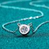 Collar de Burbujas de Plata Esterlina S925 Xindeyi Collar de Moissanita de 1 Quilate Regalo de San Valentín Cadena Clavicular del Mismo Estilo para Mujeres