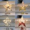 Cruz-border atacado Nova cor gradiente estrela topo da árvore com luzes decoração da árvore de Natal adereços layout de cena Ferro estrela de cinco pontas