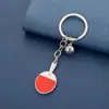 Llavero Creativo de Tenis de Mesa Simulación de Tenis de Mesa Pieza Doble Metal Colgante de Deportes Olímpicos Regalo