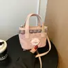 Bolso de cesta de lunares transfronterizo, bolso para niños, encaje, lindo, elegante, versátil, nicho, mini, de mano, cruzado, bolso de moda para niños