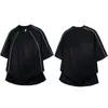 Muxi Clothing Camiseta Pesada Gola Careca Estilo High Street Americano para Homens e Mulheres, Nova Vibe de Verão Top Casual de Manga Curta para Casais