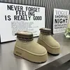 Estación Europea 2026 Nueva Moda Estilo Étnico Plataforma Suela Gruesa Aumenta Altura Felpa Engrosada Botas de Nieve Cortas Zapatos de Algodón para Mujer