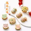 Cuentas Espaciadoras de Esmalte con Perlas Chapadas en Oro que Conservan el Color Accesorios Hechos a Mano para Joyería DIY para Collares, Pulseras y Pulseras de Muñeca
