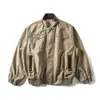 Yidao Vintage 2026 Otoño Nuevo Retro Japonés Lavado Desgastado Holgado Melard Cuello Alto Chaqueta de Trabajo para Hombre