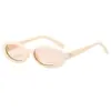 Gafas de sol con montura ovalada estilo Jennie 2026, Gafas de sol con montura negra Gm estilo callejero de celebridad de internet, Gafas de sol de montura pequeña de moda