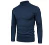 Suéter ajustado de cuello semialto para hombre, color sólido, primavera y otoño, 2024