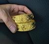 Pulsera de Boda Electrochapada en Oro Real Versión Abierta Amplia Pulsera Doble Felicidad Dragón y Fénix Oro de Alta Imitación para Mujer Novia Boda Etiqueta de Cerdo Dorada