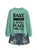 BAKE THE WORLD Loja Independente da Lista de Desejos da Amazon Moletom Feminino Outono Inverno Versátil e Moderno com Gola Redonda e Manga Longa