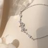 Pulsera de Hada de las Flores de Lujo Ligero para Mujer, Simple, Dulce, Fresca, Accesorios para Estudiante, Novia, Novedad, Pulsera de Flor con Diamantes Brillantes para Mujer