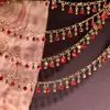 Corrente DIY Pingente Gota D'água com Diamante Vermelho Pulseira Colar Pingente Antigo Bolsa de Dor Material de Brinquedo