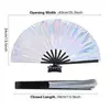 33,33cm Ventilador Kung Fu Colorido Osso Preto Plástico Ventilador Tai Chi Ventilador Dólar Americano Ventilador Fluorescente Ventilador de Tecido Colorido Transfronteiriço Explosões da Amazon