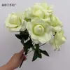 Buquê de Rosas Artificiais com 9 Pétalas, Decoração de Casamento, Flores Artificiais para Arranjo de Sala de Estar, Material para Arranjo de Flores, Várias Cores Disponíveis