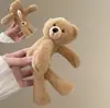 ¡DIOS MÍO! ¡Tan lindo! Super bonito peluche de osito pequeño liga de pelo de intestino grueso a cuadros liga de pelo para moño juguetón