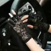 Mangas de Protección Solar Transfronterizas Verano Largas Halloween Mangas para Brazos Encaje Elegante Finas Mujeres Conducir Transpirables Guantes sin Dedos