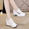 2023 Primavera y otoño nuevos zapatos de mujer de altura oculta estilo coreano zapatos blancos versátiles zapatos delgados zapatos casuales zapatillas de viaje para mujer