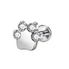 Pendientes de aleación de titanio y circonita Zeming F136 Rosca interna Joyería para piercing de labio Aleación de titanio de grado médico G23