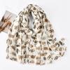 Novo lenço estampado com tema de animal moda outono e inverno versátil algodão e linho lenço atacado