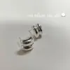 Brincos de Tarraxa Ouni Han em Prata Esterlina S925 com Camada Dupla em Formato de C para Mulheres Design de Nicho Estilo Elegante para o Dia a Dia Brincos Ovais Polidos