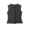 Artículo de Venta Caliente Transfronterizo de Aliexpress 2026 Primavera Nuevo Top Suave sin Mangas Decorativo de Capas Ajustado para Mujer 5584314
