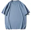 Camiseta de Color Sólido de Manga Corta para Hombre, Verano Casual Holgada Simple Versátil Bolsillo de Parche Moderna Cuello Redondo Camiseta de Media Manga