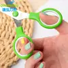 Qian Hong Papelería Cabeza Redonda Lindos Recortes de Papel Hechos a Mano DIY Álbum de Fotos Corte de Foto Mango Suave Plástico Tijeras de Seguridad