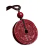 Colgante de cinabrio, arena dorada púrpura, amuleto del año del zodiaco dragón, colgante de moneda de dinero Shangui natural auténtico, cinabrio