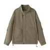 Otoño 2026 Chaqueta de trabajo tipo coach con cuello alto Primavera y Otoño Bolsillos grandes Casual Retro Ropa de abrigo para hombre
