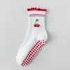 Meias de Yoga Femininas Personalizadas Profissionais Antiderrapantes Pilates com Meia-Calça de Tubarão Meias Esportivas para Chão de Meia-Perna Femininas Atacado