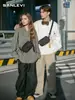 Bolsa Transversal de Tecido Oxford com Múltiplos Compartimentos para Celular e Moedas, Cor Sólida Simples, Moda Feminina, Elegante, Grande Capacidade, Masculina