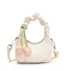 Bolso de Hombro Plisado Estilo Occidental para Niños y Niñas, Mini Bolso Cruzado de Flor Dulce para Bebés, Nuevo Bolso de Nube para Niños de Exportación