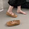 Zapatos Mary Jane de piel suave y cómodos con suela blanda para mujer, primavera y otoño 2025, nuevos zapatos de boca baja con estilo artístico de hadas, zapatos Mary Jane para mujer
