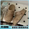 Zapatos Birkenstock de Punta Redonda y Suela Gruesa, Medio Abiertos para Mujer, Ropa Exterior 2026 Otoño/Invierno Nueva Llegada, Slip-on, Retro, Elevadores de Altura, Pantuflas de Suela Suave