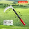 Hoz Agrícola de Acero de Alto Manganeso, Cuchillo para Cortar Hierba, Mango de Madera, Doble Propósito para Cortar Trigo y Deshierbar, Forjada y Extendida Completamente de Acero para Pesca al Aire Libre