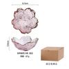 Prato de flor de cerejeira rosa de vidro martelado de estilo japonês prato de molho transparente prato pequeno ins temperos de vento tigela talheres atacado
