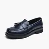 Mocasines de hombre con borlas transfronterizos, slip-on, formales de negocios, zapatos de cuero, talla grande, slip-on casual, zapatos para conducir para hombre