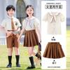 Conjunto de Verão de Manga Curta para Jardim de Infância Roupa de Classe Estilo Universitário Inglês Roupa para Foto de Formatura Uniforme Escolar de Alunos do Ensino Fundamental Roupa de Verão