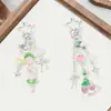 Ins Creativo Lindo Fresco y Dulce Acrílico Flor de Cerezo Corazón Lazo Estrella Llavero Colgante para Bolso