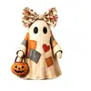 Adorno de Madera Plano 2D Independiente Parche Vintage Fantasma Decoración de Mesa Halloween Soporte