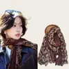 Atmosfera da Moda Outono e Inverno Super Sensação Lenço de Seda Leopardo Xale Estilo Coreano Lenço Versátil Celebridade da Internet Lenço de Seda Leopardo Super Grande