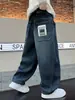 Jeans de Mezclilla Suave para Niños 2026 Nuevo Estilo para Niños Mayores, Pantalones Azules de Pierna Recta a la Moda, Pantalones Sueltos de Primavera y Otoño, Modernos