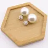 Pendientes de Moda para Mujer Estilo Coreano con Diamantes y Perlas de Arcilla Suave, Pendientes Versátiles de Moda Europeos y Americanos E85