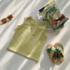 Ropa infantil de manga corta, nuevo estilo de verano 2026, camiseta de algodón para niños, camiseta informal y fresca con borde enrollado.