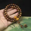 Pau-rosa Preto 8mm Contas Estilo Antigo Contas de Buda Pulseira de Madeira Lótus Pulseira Rosário Estilo Chinês Simples Brinquedo Cultural Joia de Mão Atacado