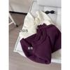Atmosfera Preguiçosa Tricô Coreano Outono/Inverno 2025 Roupa Quente Moda Roxo Tricô Tops Femininos
