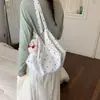 Bolsa de Tela de Lunares Estilo Coreano para Mujer, Nuevo Modelo 2026, Bolso de Hombro de Gran Capacidad, Bolso Tote Cubo Estilo Relajado y Perezoso