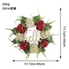 Letrero de Madera 'Hola Nuevo' de Musgo Transfronterizo Guirnalda Artificial Colgante de Puerta Círculo de Vid de Hortensia Decoración de Ventana Venta al por Mayor