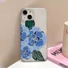 Elegante Funda Azul Floral Adecuada para iPhone 17 Pro Max, iPhone 17, Apple 16/15 Funda Mate de Cobertura Total, Funda de Cobertura Total para iPhone 14