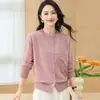 Moda de Mamá 2026: Top de Punto Otoño e Invierno, Ropa Exterior, Capa Base, Suéter Versátil Casual Elegante de Corte Holgado Talla Grande Cuello Redondo
